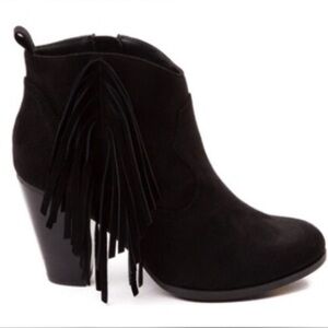 Madden Girl Fringe Ankle Boots, Black